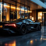 GMK : les tendances 2026 qui changent la donne des cartes grises premium Supercar premium garée devant un centre d’immatriculation moderne, avec des dossiers administratifs sur une table et une ambiance haut de gamme.